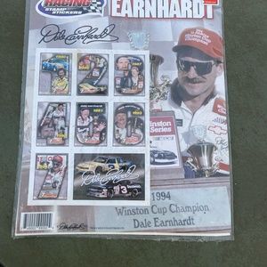 Dale Earnhardt Nascar Stamp Stickers Signed NIP